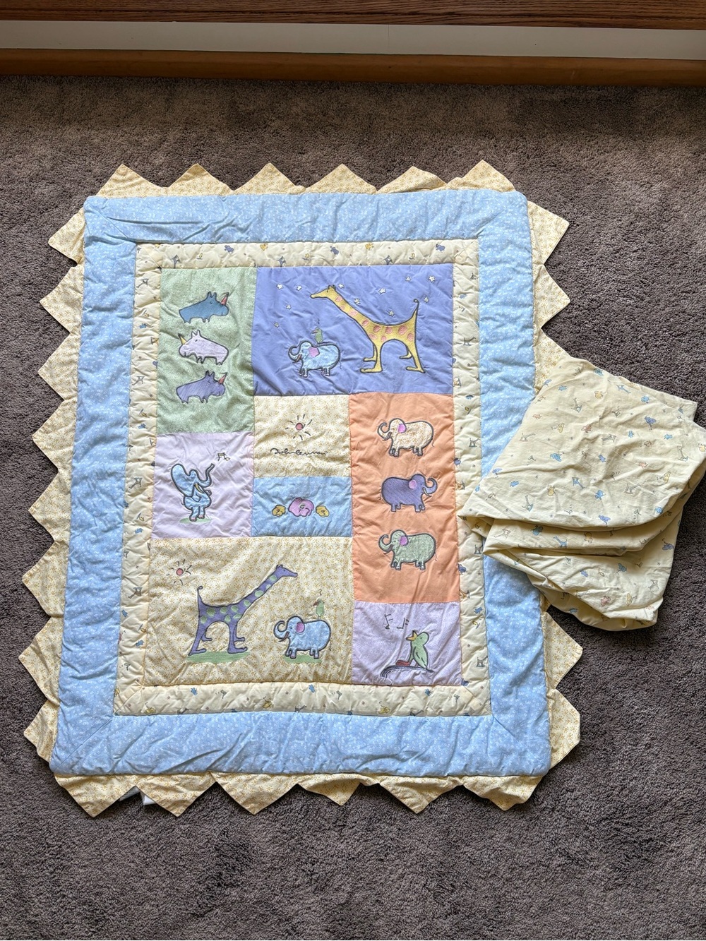 Vintage 90s Carter’s Yoko Ono John Lennon Crib Quilt and Sheet